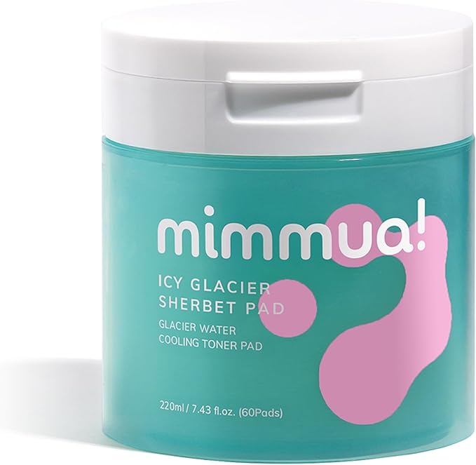Ice Sorbet Toner Pads | Skin Prep Wipes for Puffiness, Under Eye Bags & Instant Face Lift | Gel Pads for Sunburn Relief & After Sun with 30% Glacial Water & Caffeine | 7.43 Fl Oz / 60 Count