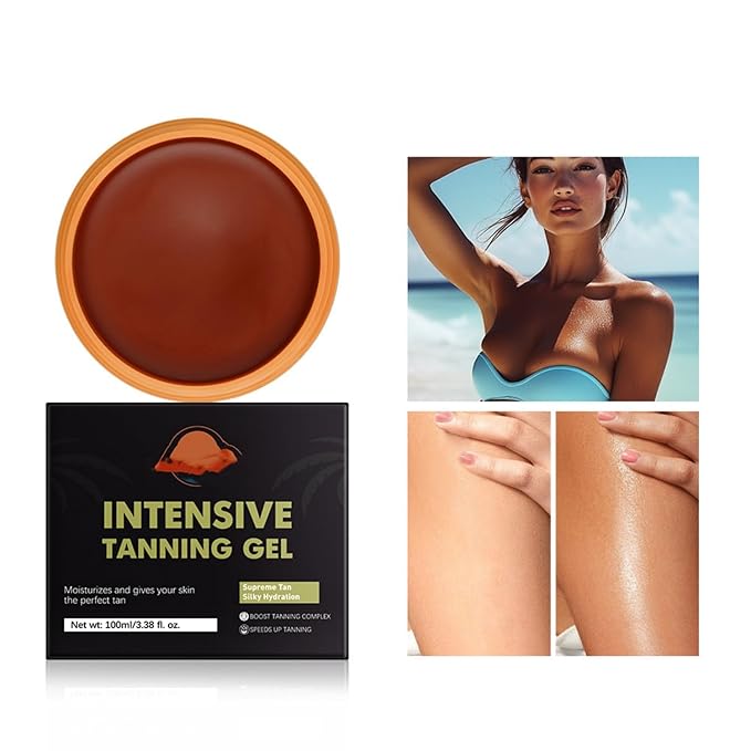MAEPEOR Intensive Brown Bronzer Natural Tanning Accelerator Cream Gel Longer-lasting Soft Brown Tanning Gel for Sunbeds and Outdoor Sun (100ML, Color 01)