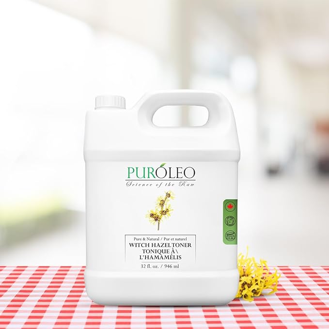 PUROLEO Witch Hazel Toner 32 Fl Oz/946 ML (Packed in Canada) Refresh and Revitalize Your Skin with | Premium Bottle | Luxury Skin Care Toner | Facial Toner for Postpartum & Skincare
