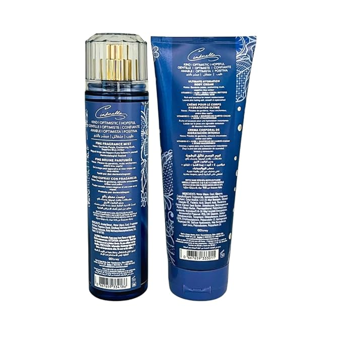 Bath & Body Works PRINCESS COLLECTION Fine Fragrance Mist & Ultimate Hydration Body Cream 2-piece Gift Set with a Bow for Holidays - Full Size – Limited Edition (Cinderella)