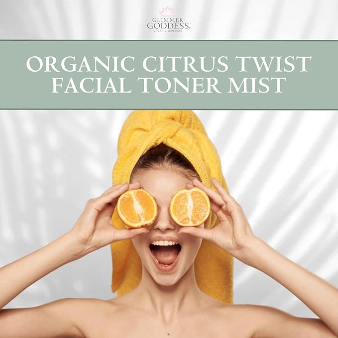 Organic Citrus Facial Toner with Rose Water Witch Hazel & Aloe Vera - Natural Astringent Closes Pores and Preps Skin
