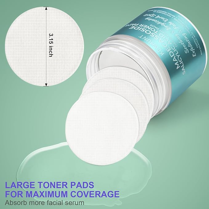 Madecassoside Toner Pads, Mild Exfoliating Pads, Calming Blemish Face Pad -Centella, Niacinamide, BHA Salicylic Acid for Soothe, Uneven Skin Tone, Dark Spots, Skincare 125 Pad