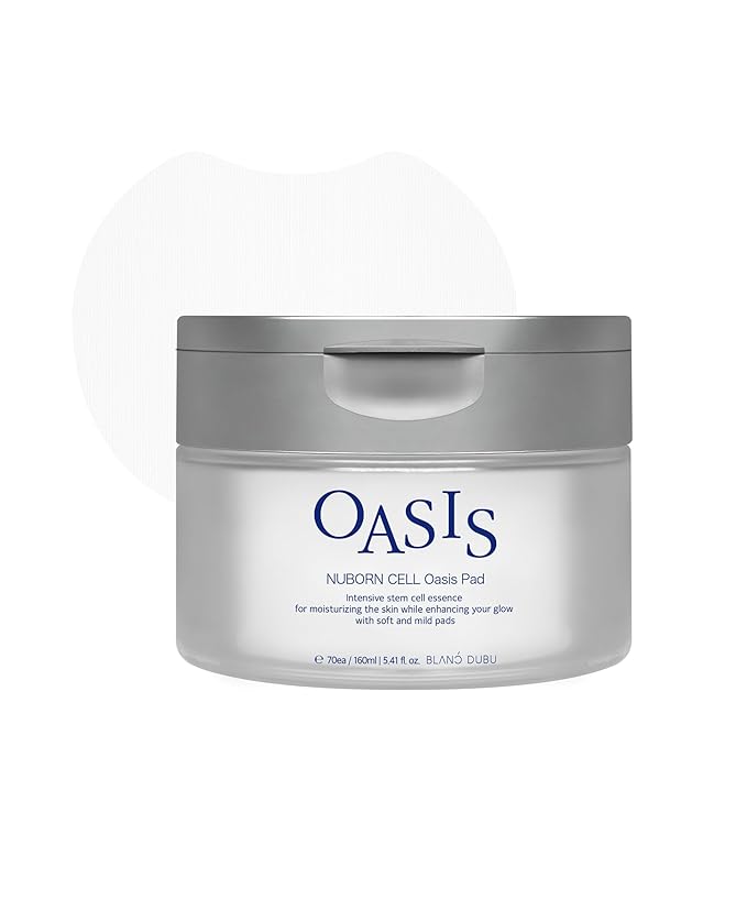 Nuborn Cell Oasis Pad | Korean Skin Care Toner Pads with Stem Cell Serum & PHA | Hydrating Face Cleansing Pads for Glowing Skin 160ml 70 Soft Pads