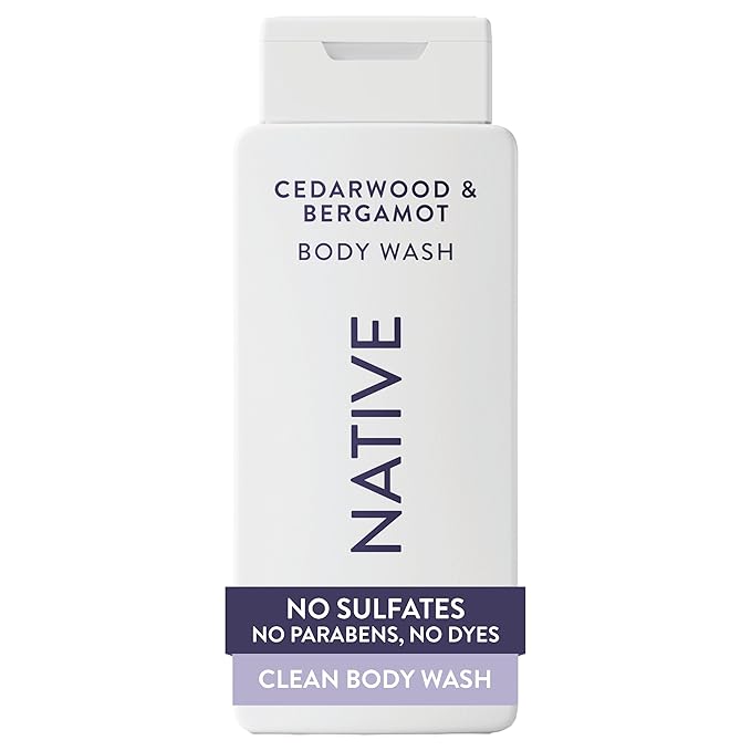 Native Body Wash Contains Naturally Derived Ingredients | For Women & Men, Sulfate, Paraben, & Dye Free Leaving Skin Soft and Hydrated | Cedarwood & Bergamot 18 oz