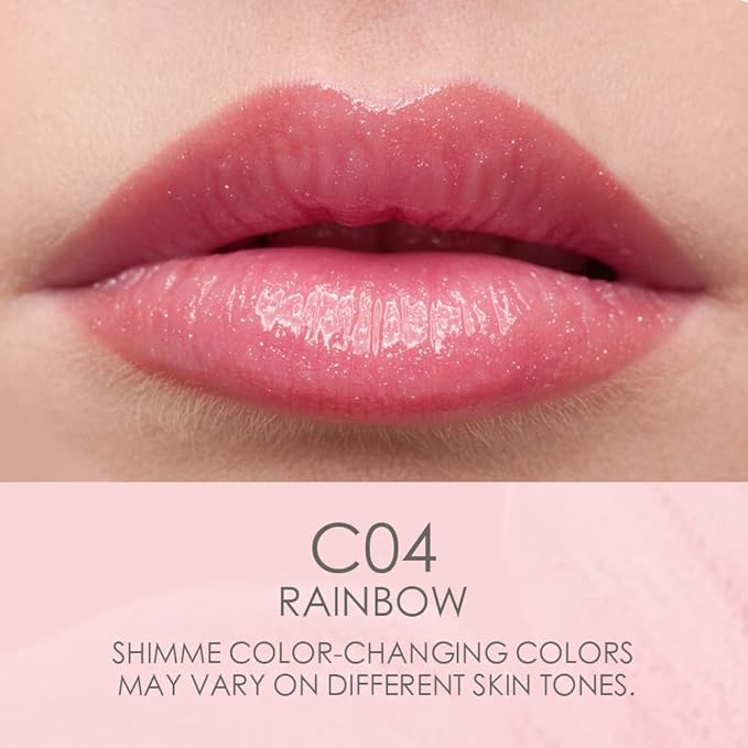 CATKIN Lip Balm Tinted Color Changing Lipstick Ultra Hydrating Lip Moistrurizer Lip Care with Vitamin E Nourishing For Cracked & Dry Lips 0.12 oz C04 Rainbow