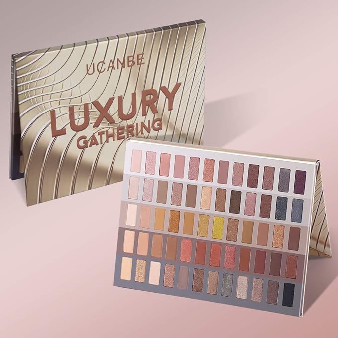 UCANBE 60 Colors Naked Eyeshadow Palette, Warm Neutral Nudes Makeup Pallet, Natural Matte Glitter Shimmer Smokey Eye Shadows Halloween Cosmetic Gift Set