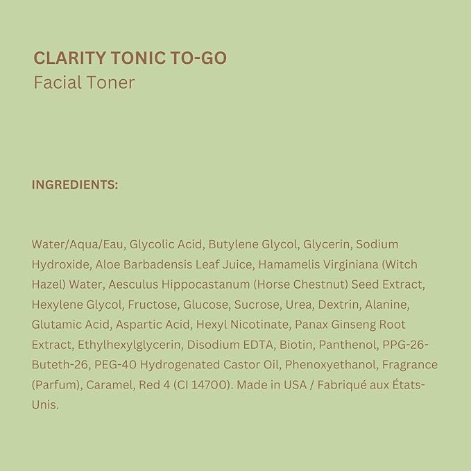 Pixi Clarity Tonic to-Go, Exfoliating & Clarifying g Pads, Infused with Salicylic Acid for Clearer Skin, Alcohol-Free Daily Purifying Toner On The Go, 60 Pads