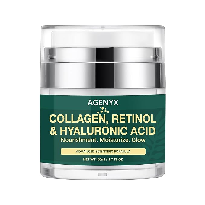 Collagen, Retinol & Hyaluronic Acid Cream – Anti Aging Face & Neck Moisturizer for Women & Men, Day & Night Facial Cream for Wrinkles, Firming, and Hydrating Skin Care 1.7 fl.oz
