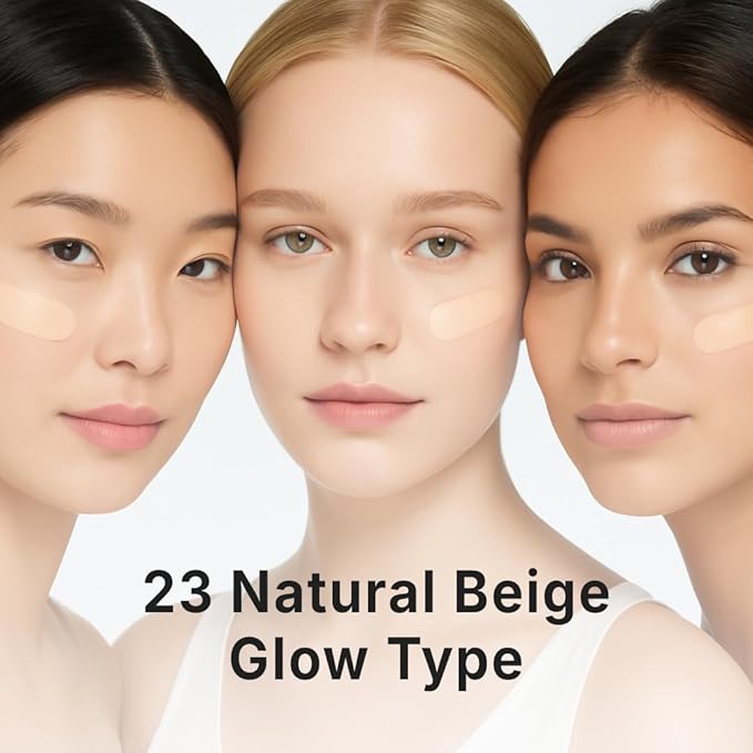 THE TOOL LAB Stamp Skinfit Cushion Foundation, Long Lasting Full Coverage Glass Glow Finish, Korean Foundation Makeup for All Skin Types (No.23 natural beige, Glow Type)