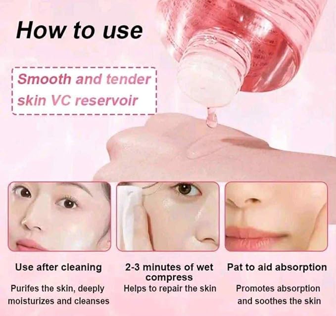 AVE - VC Soothing Vitamin C Moisturizing Facial Toner, 500ml, Pink