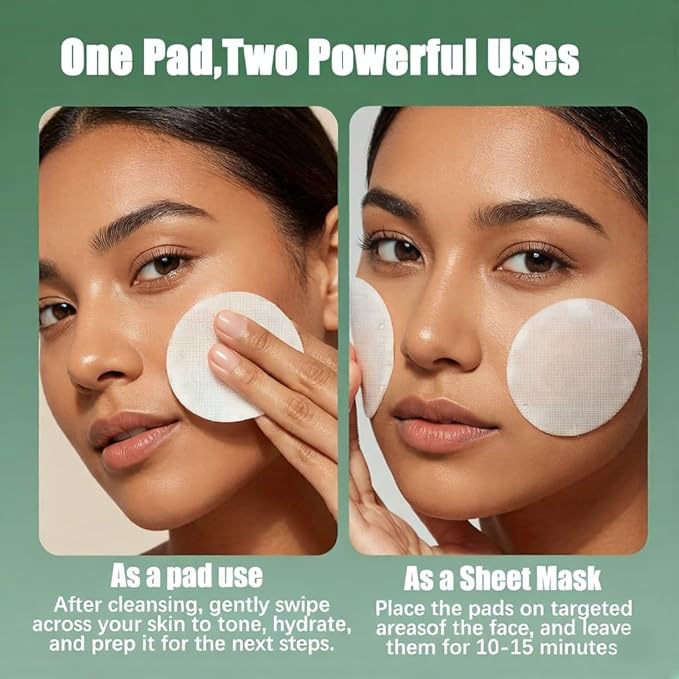 Skin Care Toner Pads for Deep Cleaning| Gentle Face Pad with Centella Asiatica & Hyaluronic acid | Soothe Redness & Strengthen Barrier,100 Pads for All Skin Types