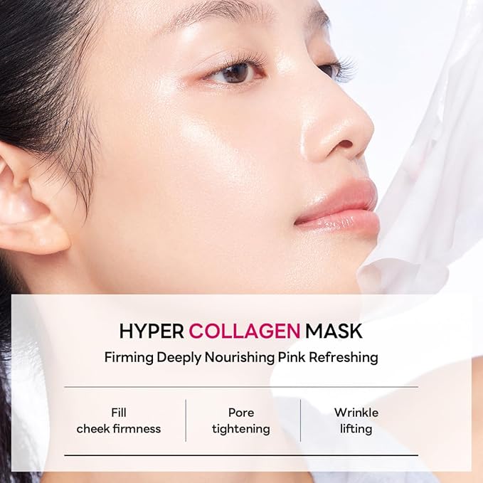 Mediheal Hyper Collagen - Collagen Real Deep Mask, Overnight Firming & Hydrating Gel Mask, Pore Appearance Refining, Plumping & Elasticity Care, Korean Skincare (10ea)