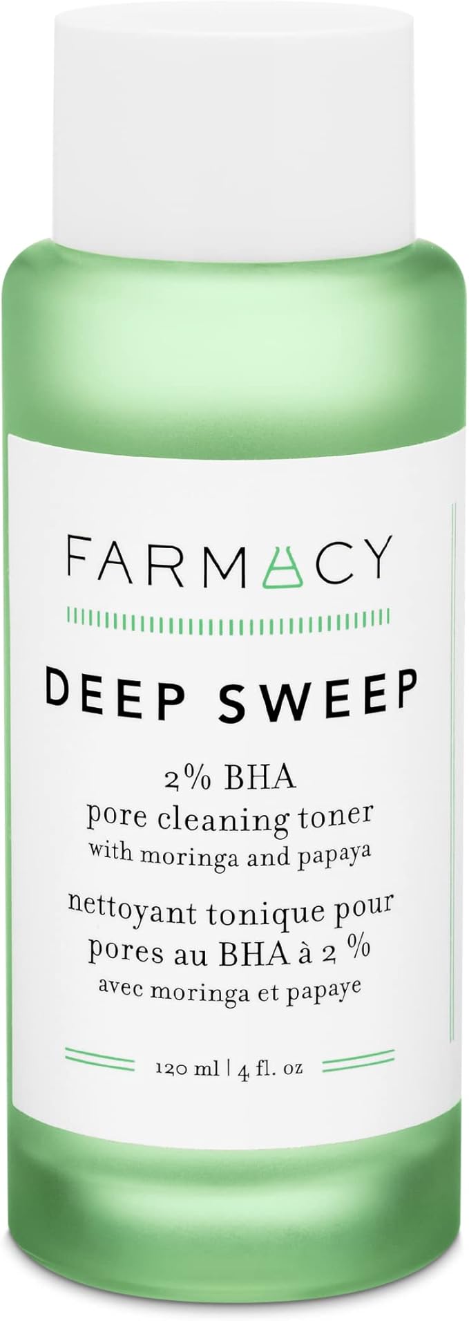 Farmacy 2% Salicylic Acid Toner for Face - Deep Sweep BHA Liquid Exfoliant + Pore Cleaner - Controls Oil, Gently Exfoliates + Refines Pores - Skin Care for Combo, Oily + Blemish-Prone Skin - (120ml)