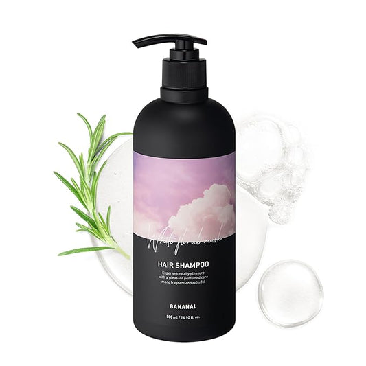 Korean Shampoo with Rosemary – Sulfate, Silicone & Paraben-Free Scalp Care Formula – Strengthens, Hydrates & Refreshes Hair w/ Proteins & Botanical Extracts –White Floral Musk, 500ml / 13.5 fl oz