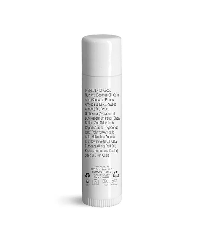 Su-Skin Tinted Mineral SPF Lip Balm Lip Love - All Natural Lip Care with UVA/UVB Protection