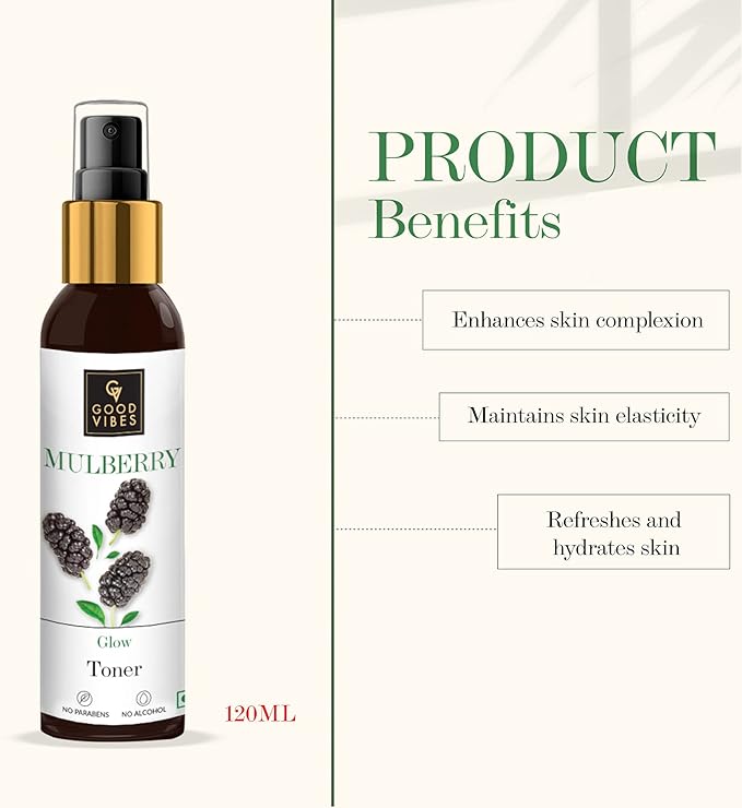 Good Vibes Mulberry Toner - 120 ml - Maintains Skin Elasticity and Keeps Complexion Healthy and Refreshed