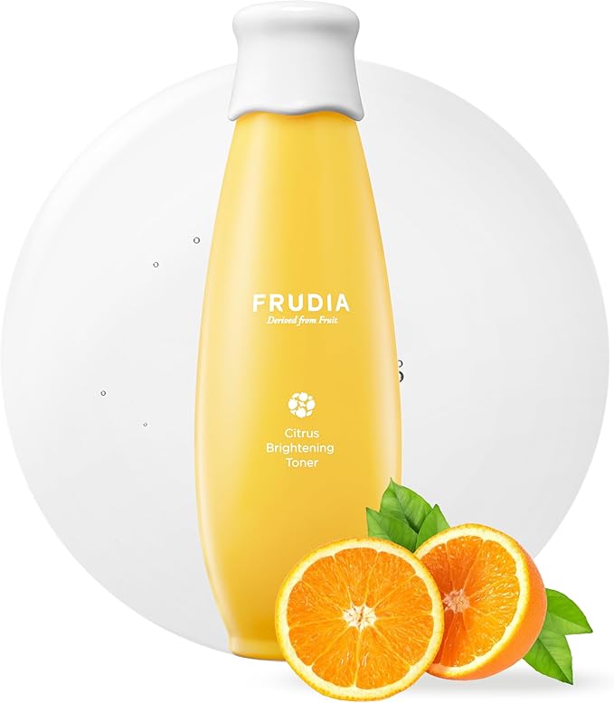 FRUDIA Citrus Brightening Face Toner (6.59 fl oz) - Vitamin C Korean Toner with Mandarin Peel Extract, Vitamin C & Mela-Zero for Dark Spots & Radiance, and Skin Brightening | Vegan and Cruelty Free