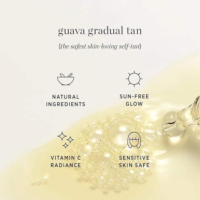 Ere Perez - Guava Gradual Tan | Illuminate + Even Skin Tone Without Streaks | Vitamin C + Aloe | Vegan, Cruelty-Free, Clean Beauty Safe for All Skin Types (1 fl oz | 30 ml)