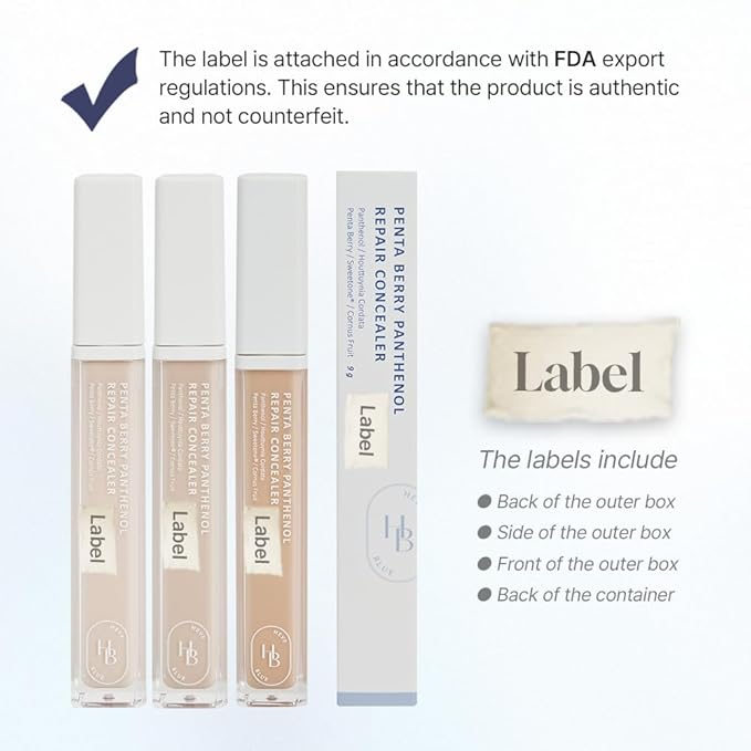 HEVEBLUE Penta Berry Panthenol Repair Concealer 13 IVORY - Lightweight, Full Coverage Dark Circles, Acne&Blemishes, Vegan, Sensitive Skin, K-Beauty, Korean Makeup, Non-clogging Pores, Hypoallergenic