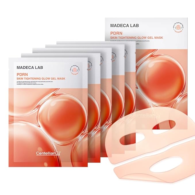 CENTELLIAN 24 Madeca Lab PDRN Skin Tightening Glow Gel Mask (5 pcs) – Firming & Hydrating Face Mask for Radiant Skin, Korean Skin Care. PDRN, TECA, Niacinamide.