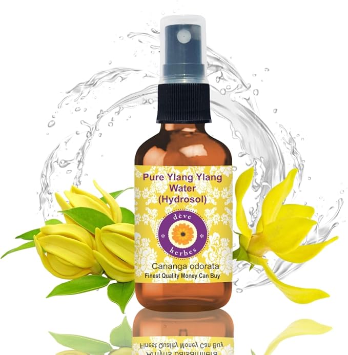 dève herbes Pure Ylang Ylang Water (Hydrosol) (Cananga odorata) Therapeutic Grade for Personal Care 50ml (1.69 oz)