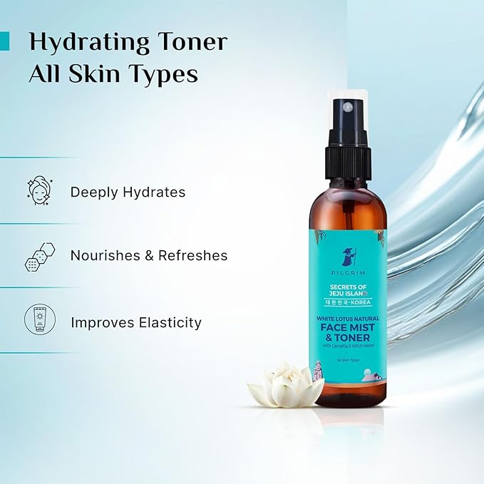 Pilgrim Korean White Lotus Day Cream SPF 50 (PA+++) & Face Mist & Toner With Camelia & Yugdugu | Skin Brightening |Reduces Fine Lines & Wrinkles| Deep Nourishment|Fights Pigmentation