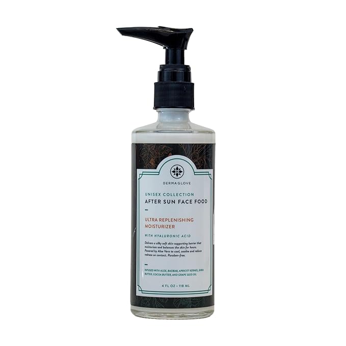 DERMAGLOVE After Sun Face Food - Heals, Soothes, and Moisturizes Sunburn with Aloe Vera, Baobab & Hyaluronic Acid - 4 Fl Oz (Pack of 1)