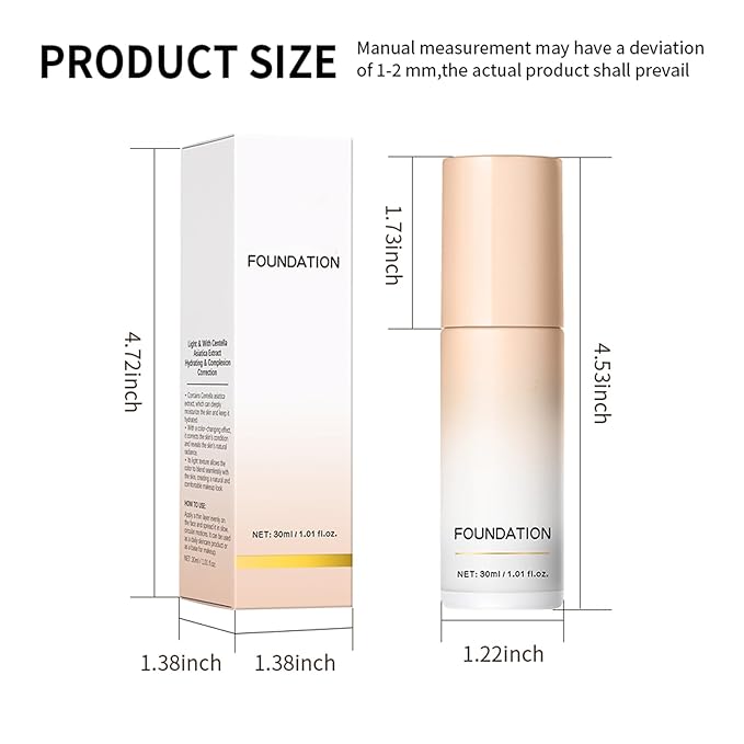 Color Changing Foundation, Color Correcting CC Cream with Centella, Even Red Skin Tone, Lightweight Non-Greasy, Hydrating, Sheer Coverage, Multiuse Face Concealer with Natural Finish(White)