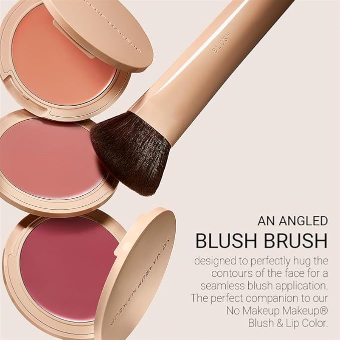 No Makeup Makeup Blush Brush, Angled Design with Soft, Dense Bristles for Effortless Application and a Flawless Finish, Pairs Perfectly with Blush & Lip Color, Synthetic Materials, Cruelty Free