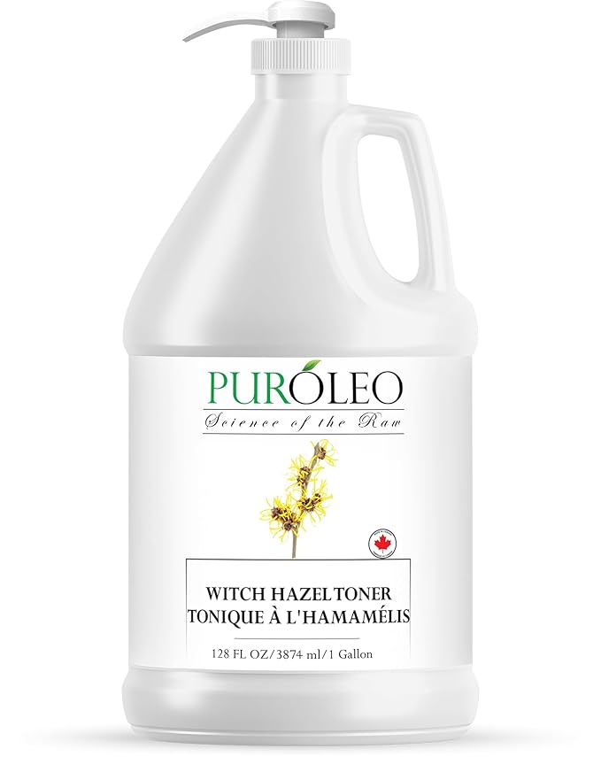 PUROLEO Witch Hazel Toner 128 Fl Oz/3784 ML (Packed in Canada) Refresh and Revitalize Your Skin with | Premium Bottle | Luxury Skin Care Toner | Facial Toner for Postpartum & Skincare