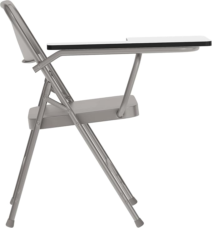 Flash Furniture Rutherford Steel Folding Chair with Right Handed Tablet Arm, Commercial Foldable Conference Room Tablet Arm Chair, Set of 2, Gray
