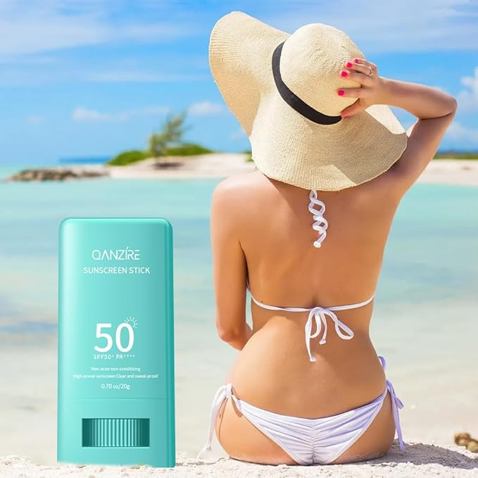 Quick Sunstick Protection Bar SPF50 Sun Care, No Whitecast Sunscreen, Face and Body, Protect Soothe Mineral Sunscreen Stick for Sensitive Skin, Fragrance Free, Travel Size