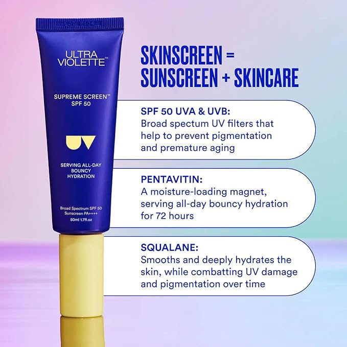 Supreme Screen SPF 50 Skinscreen Facial Sunscreen Moisturizer and Primer, 1.76 oz