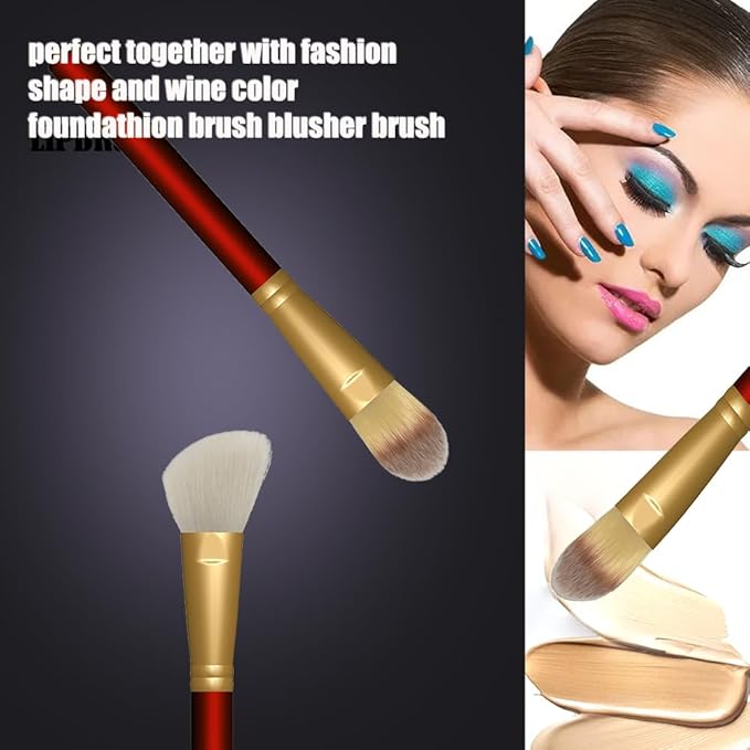 OYE A Set Of Goat Hair Makeup Brush Is More Than Just Goat Hair like Horse Hair makeup brushes and snythetic foundation brush with red handle and white goat hair as the best gift for birthday