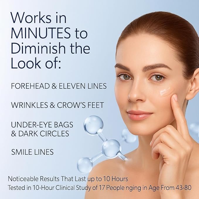 Instant Firming Eye Serum, Anti-Aging Formula for Under Bags and Wrinkles, Under Eye Cream-10ml,0.35 oz, Wrinkle Filler, Visibly Improves for Bags Dark Circles Treatment for Puffines (Scented)