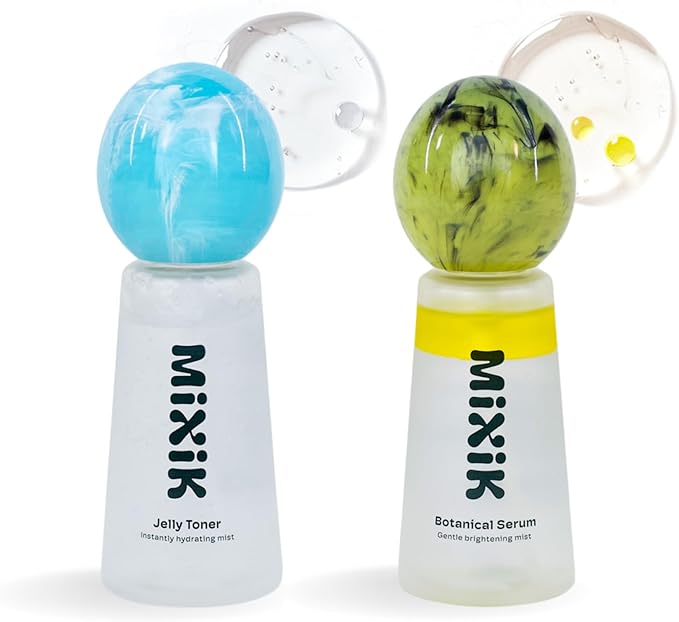 MIXIK Jelly Toner Spray for Face + Korean Hydrating Serum Spray Bundle K-Beauty Skincare Set (2 x 80 ml)