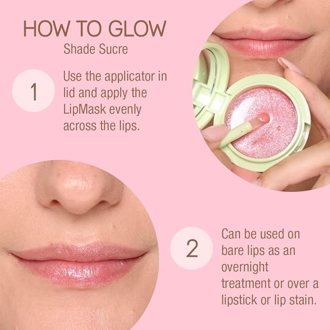 Pixi Beauty LipMask | Tinted Hydrating and Moisturizing Lip Balm Jelly |Lip Gloss Infused with Camellia, Jojoba and Pomegranate | Sucre |0.3 fl.oz / 8 g