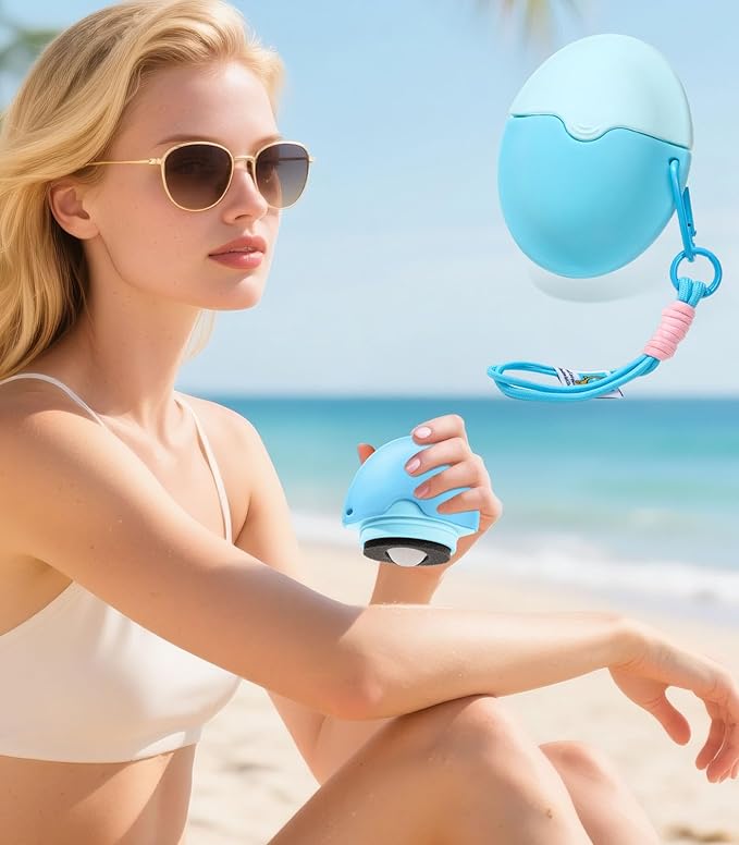 Sunscreen Applicator - Refillable Roll on Sponge Sunscreen, Suncream & Lotion Applicator,Proof Sun Lotion Brush - 1.85 Oz Travel Size - Summer Beach Essentials -Baby & Toddler Friendly