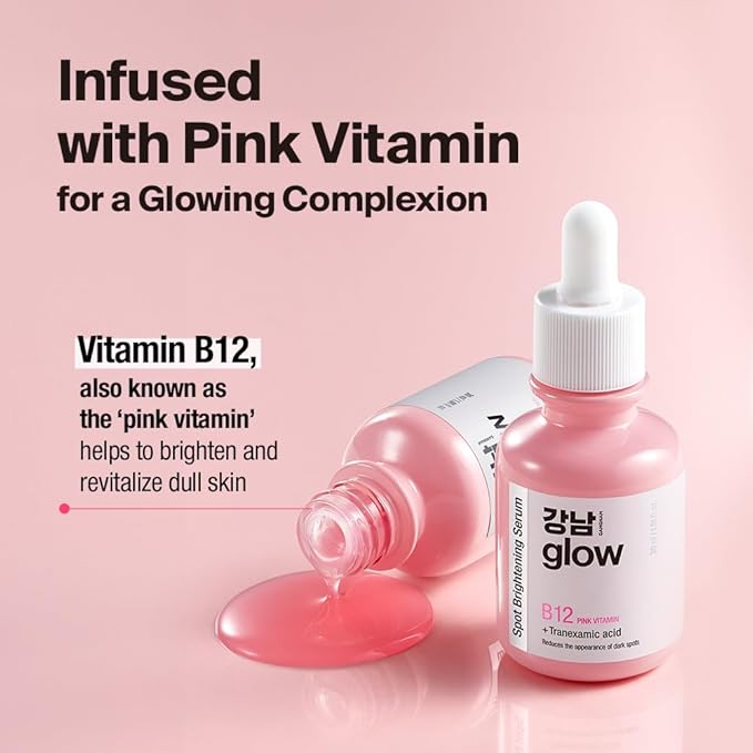 Spot Pink Vitamin Serum, 1.01 fl oz - B12 Vitamin Serum for Face I Niacinamide Facial Serum for Dull Skin & Uneven Skin Tone I Glass Skin Korean Skincare