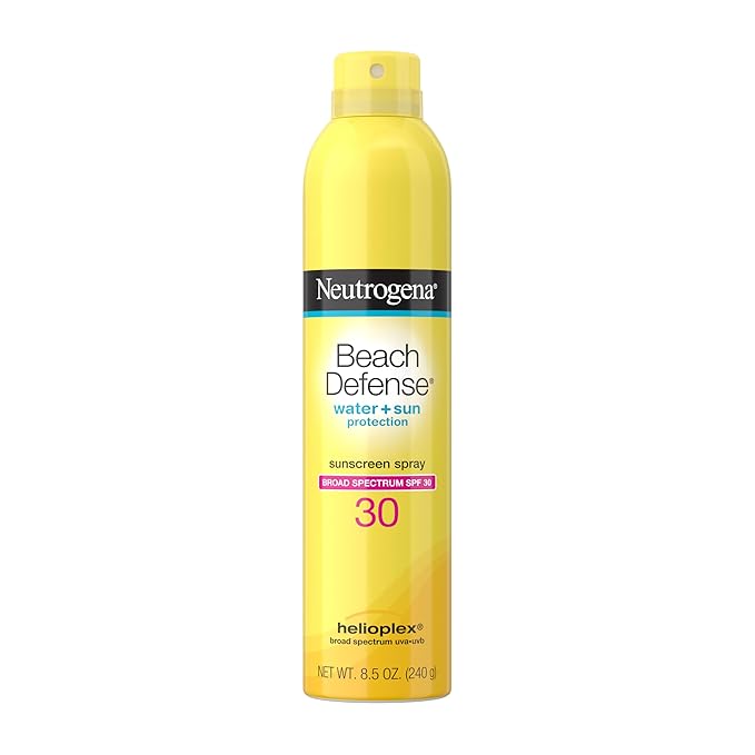 Neutrogena Beach Defense Sunscreen Spray SPF 30, Hawaii Reef Act 104 Compliant, Octinoxate & Oxybenzone Free, Broad Spectrum, Fast Absorbing & Lightweight, Face and Body Sunscreen, 8.5 Oz
