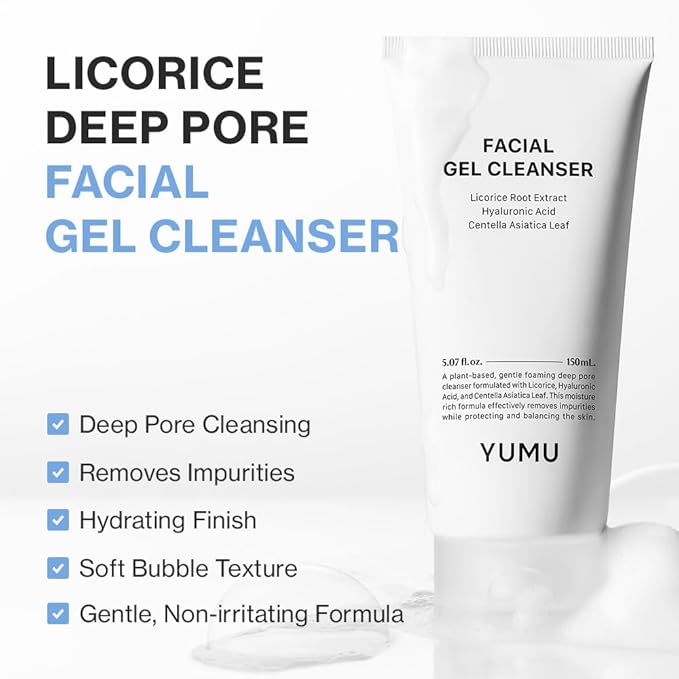 YUMU Glow Essential Set, 4-Step Skincare Routine for Sensitive Skin, Double Cleansing with Cleansing Oil & Cleanser, Essence Toner & Zinc Cream, Korean Skincare
