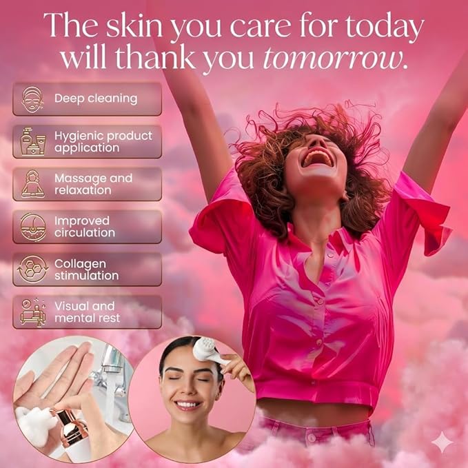 Skincare tools set, cute skin care tool for teens, facial accesories for skincare, clean girl aesthetic gifts, teen skin care kit, pink selfcare item, face cleaning kit, face washing kit for teen girl