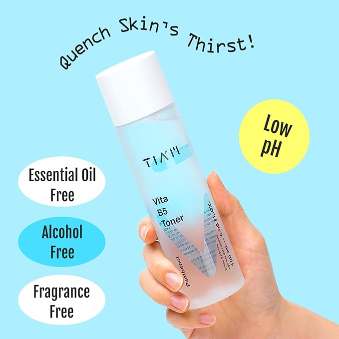 TIAM Vita B5 Toner, Hydrating & Low pH Facial Toner with Panthenol, Betaine & Collagen, Lightweight Moisture Boost for Dry & Sensitive Skin, Korean Skincare 6.08 fl.oz. 180ml