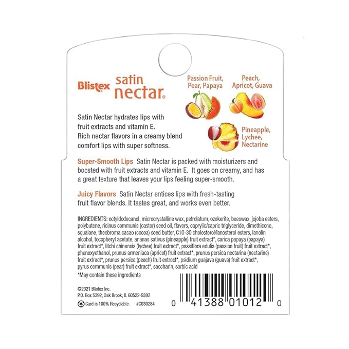 Blistex Satin Nectar Lip Moisturizer Variety Value Pack 0.15 Ounce Each (3 Pack)