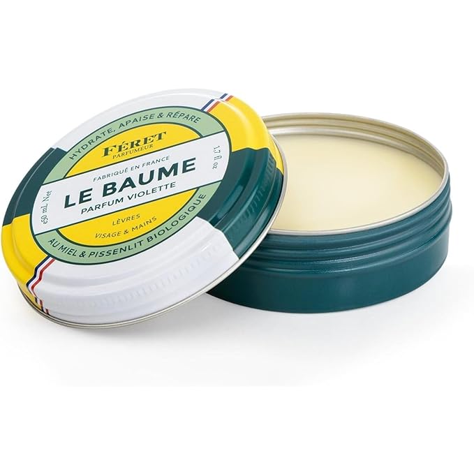 Feret Parfumeur Le Baume Multi-Purpose Balm – Deeply Hydrating Moisturizer for Dry Cracked Skin, Lips & Cuticles - Natural Lip Balm with Shea Butter & Honey -Made in France - Pack 2-50ml/1.7 Ounce