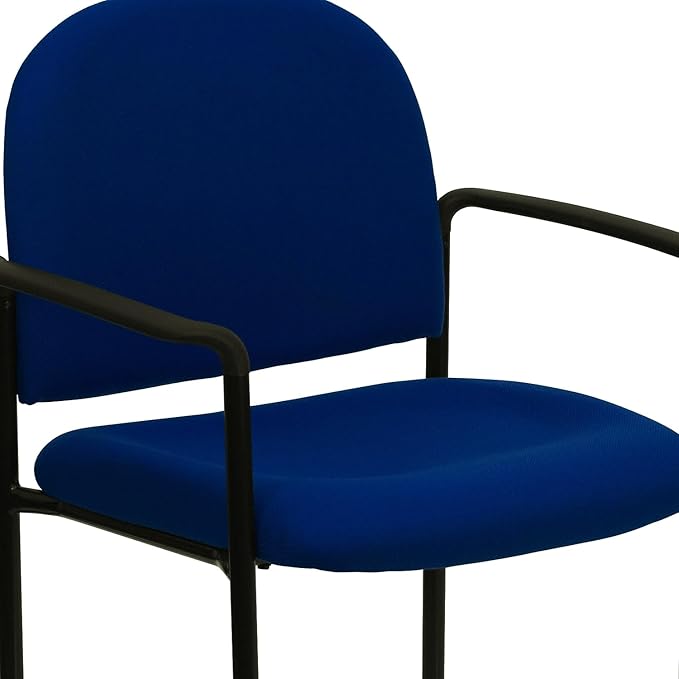 Flash Furniture Tiffany Comfort Navy Fabric Stackable Steel Side Reception Chair with Arms