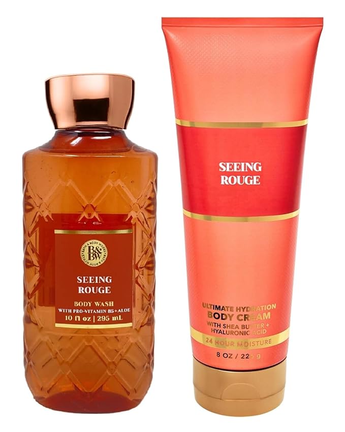 Bath and Body Works Seeing Rouge Shower Gel and Body Cream Set - Full Size