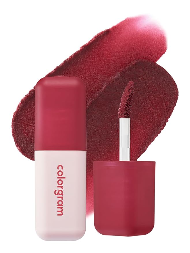 COLORGRAM NUDE BLUR TINT 09 RED BOMB | K-Beauty Makeup, Soft-Focus Matte Lip Stain, 2-in-1 Lip & Cheek | Lightweight Blurring Tint for a Smooth & Airbrushed Finish, Non-Sticky Formula