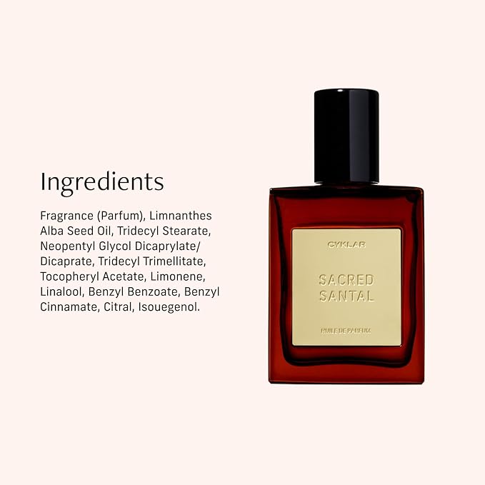 CYKLAR Perfume Oil for Skin – Sacred Santal Scent – Warm & Sophisticated Perfume Fragrance with Bergamot, Amber & Musk Notes – Travel-Friendly 30ml