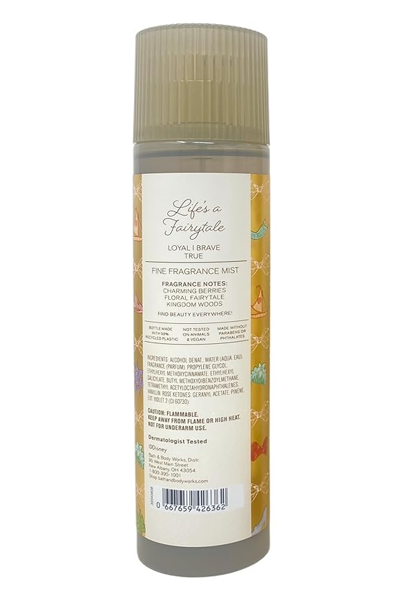 Bath & Body Works Limited Edition Princess Collection Life's a Fairytale Fine Fragrance Mist and Ultimate Hydration Body Cream with a Peach Gardenia Bar Soap